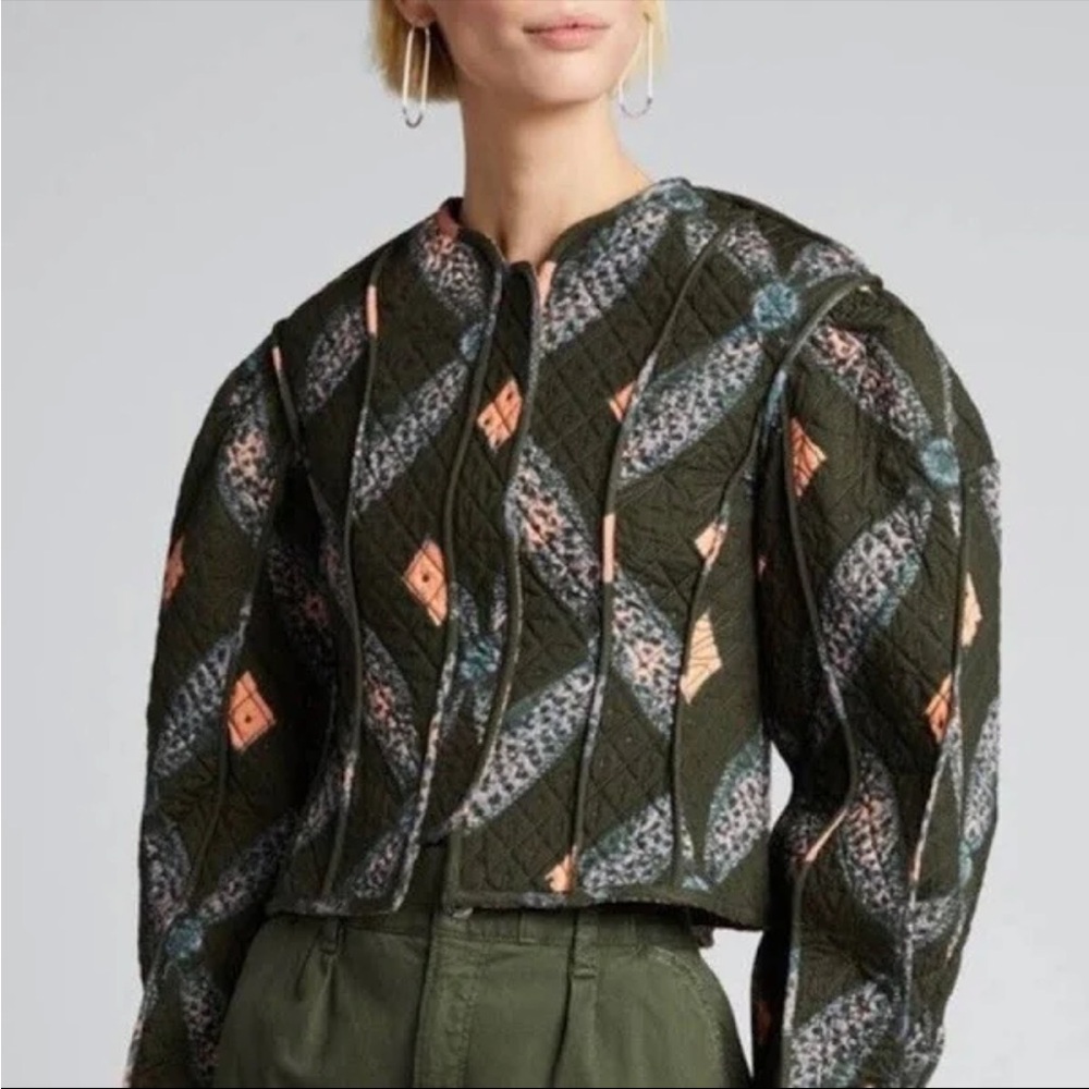 Ulla Johnson Sabi Quilted Shibori Diamond Jacket